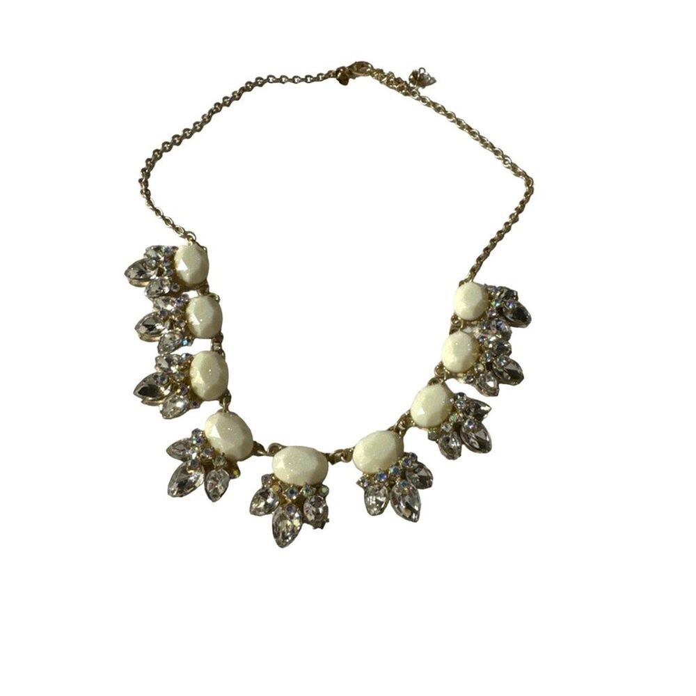 Lia Sophia Ivory Faceted Oval Shape Glitter Beads and Iridescent Cluster